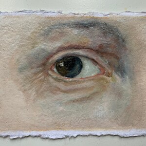Small eye painting, original oil painting, miniature eye painting, miniature artwork