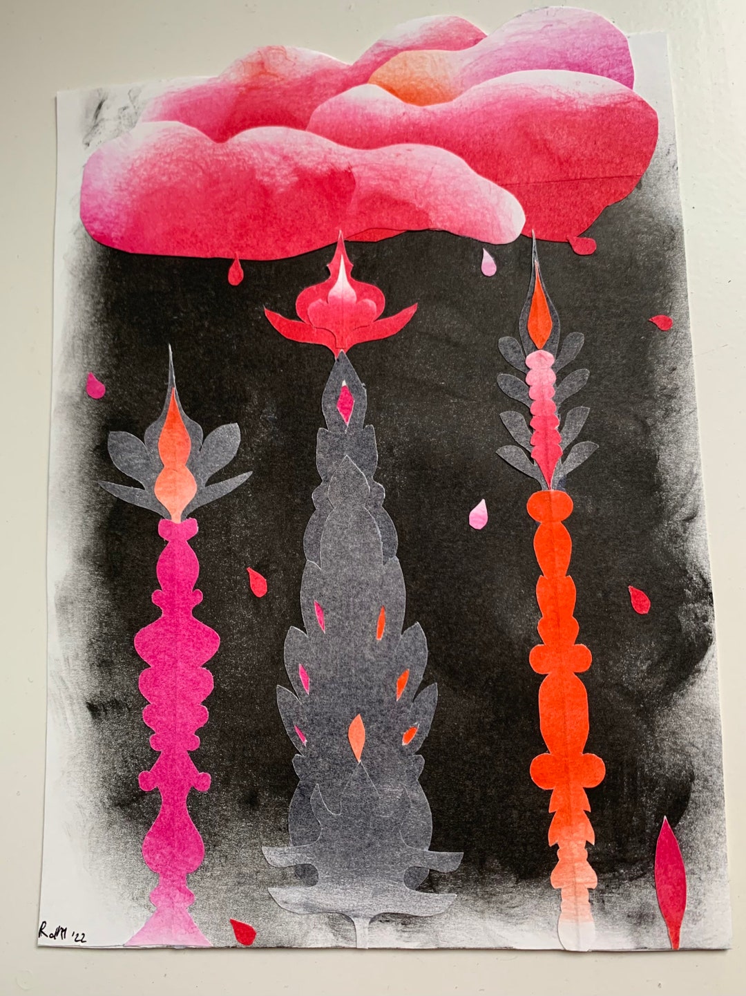 Original Collage Art, Handmade Paper Collage, One of a Kind