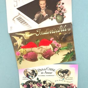 Beautiful vintage postcard set, 1940s, vintage postcard, romantic postcard, Valentines card, vintage postcard wedding inventation
