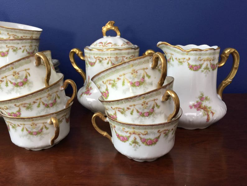 Antique LIMOGES 27 piece Tea/coffee set Etsy