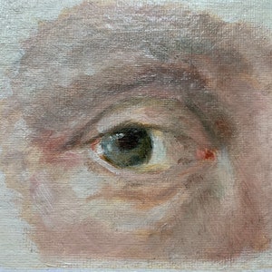 Small eye painting, original oil painting, miniature eye painting, miniature artwork
