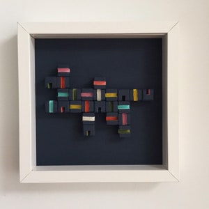 3D wood art, 3D wooden wall  decor, wood wall art, abstract wall art, framed art, original art, Wabi sabi art
