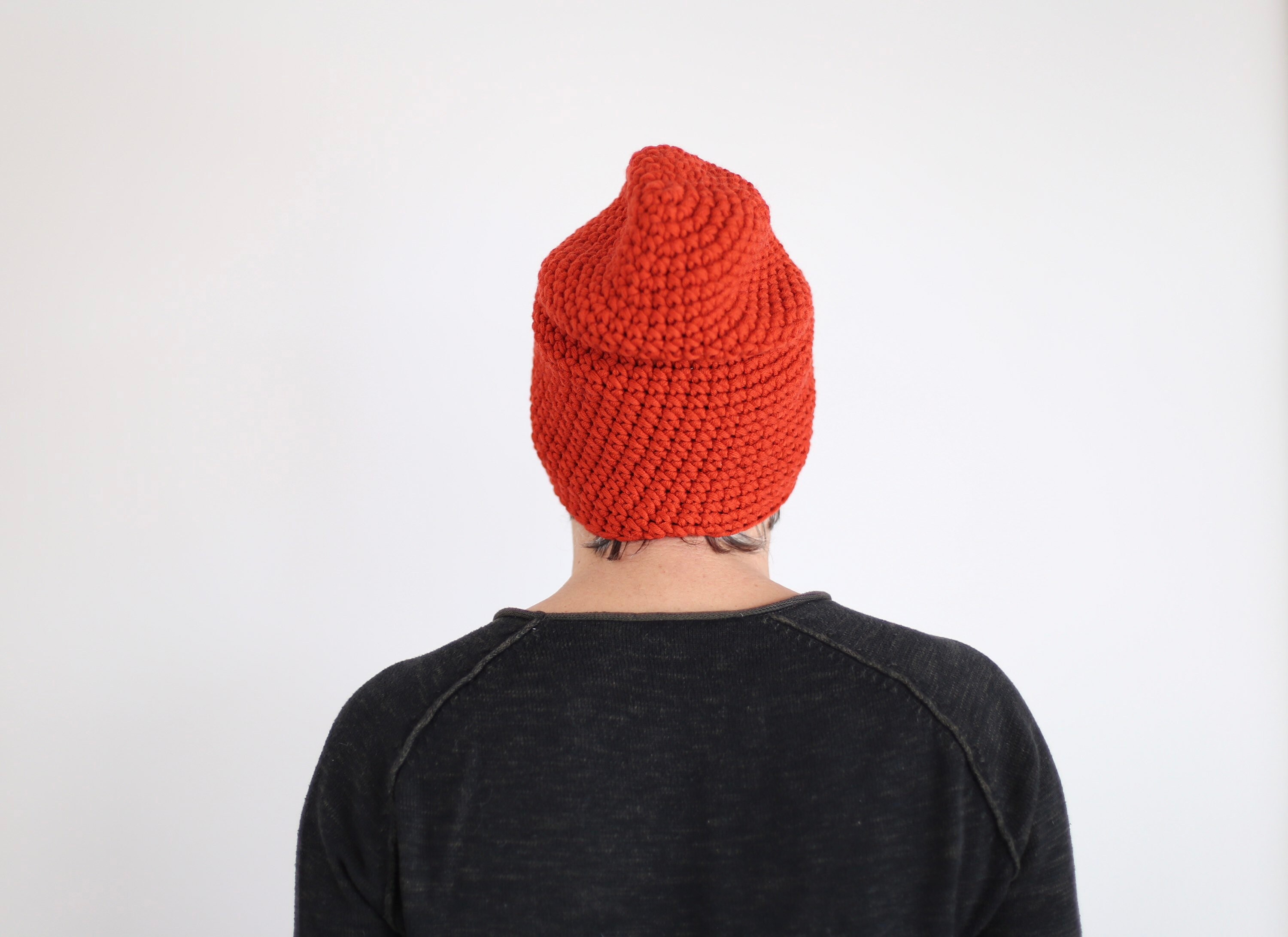 Dark orange merino wool beanie warm winter beanie hat for | Etsy