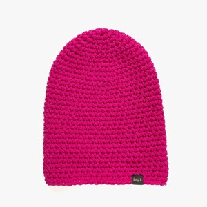 slouchy beanie hat women in fuchsia, merino wool chunky handmade crochet hat in hot pink,ski snowboard or hiking accessories, Christmas gift