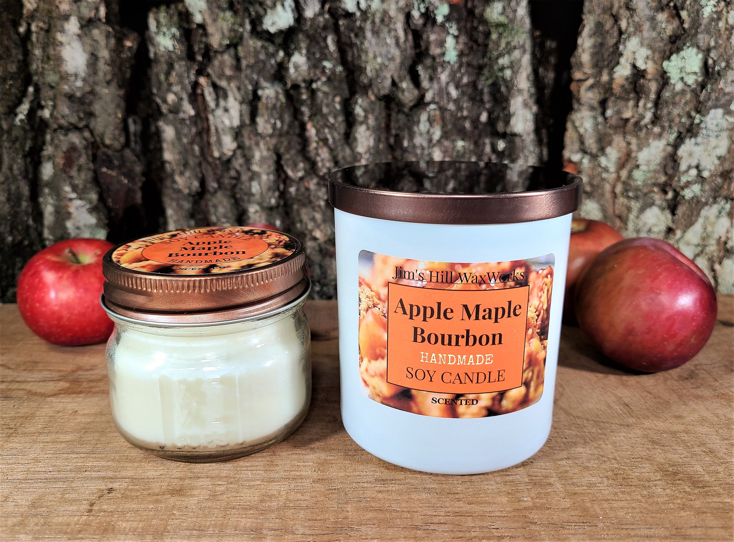 Apple Maple Bourbon Soy Candle Handmade Candle Fall Autumn Etsy