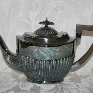Antique Joseph Rodgers & Sons EPBM Gunmetal Silver Tone Plated Teapot 1900-25 Sheffield