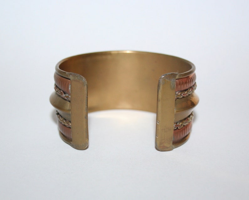 new /& unworn Vintage hand crafted ethnic copper and brass cuff bracelet