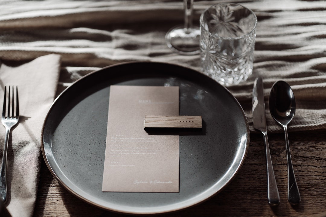 Wooden Engraved Wedding Place Settings, Rectangular Place Settings ...