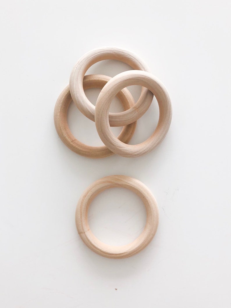 4x Wooden Craft Rings Curtain Ring Macrame Plant Hanger Etsy