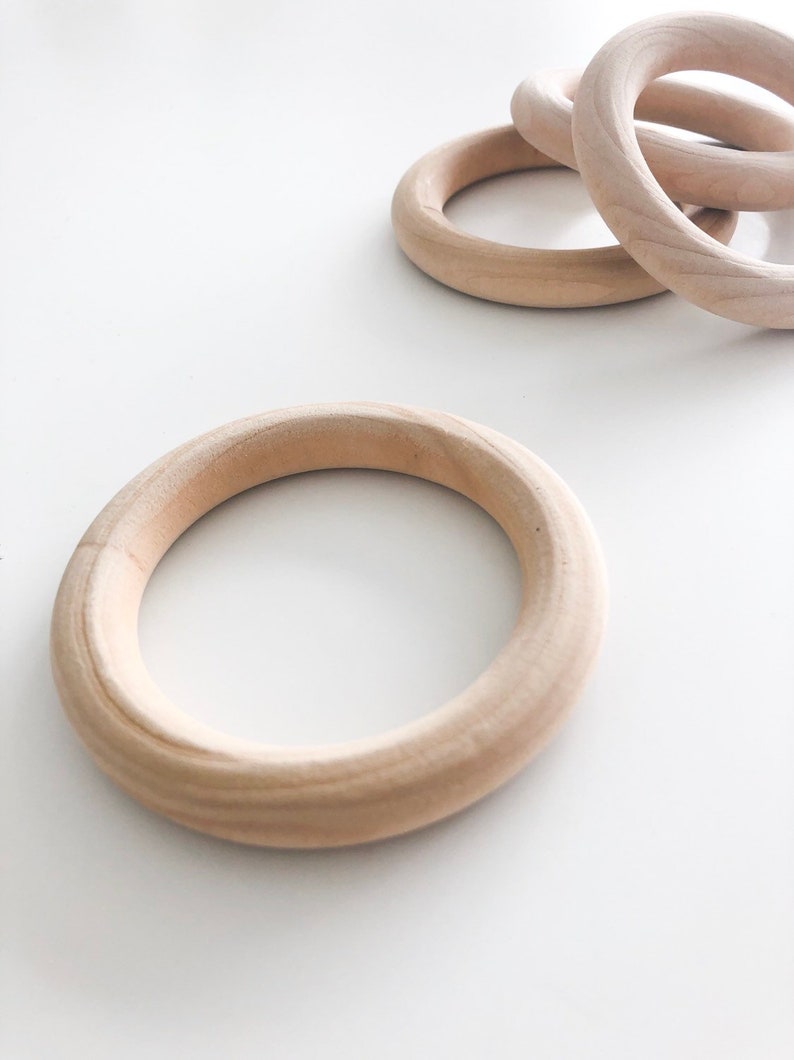 4x Wooden Craft Rings Curtain Ring Macrame Plant Hanger Etsy