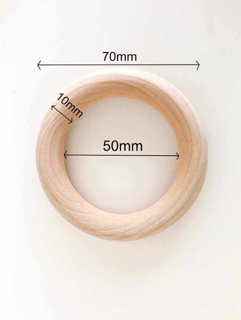 4x Wooden Craft Rings Curtain Ring Macrame Plant Hanger Etsy