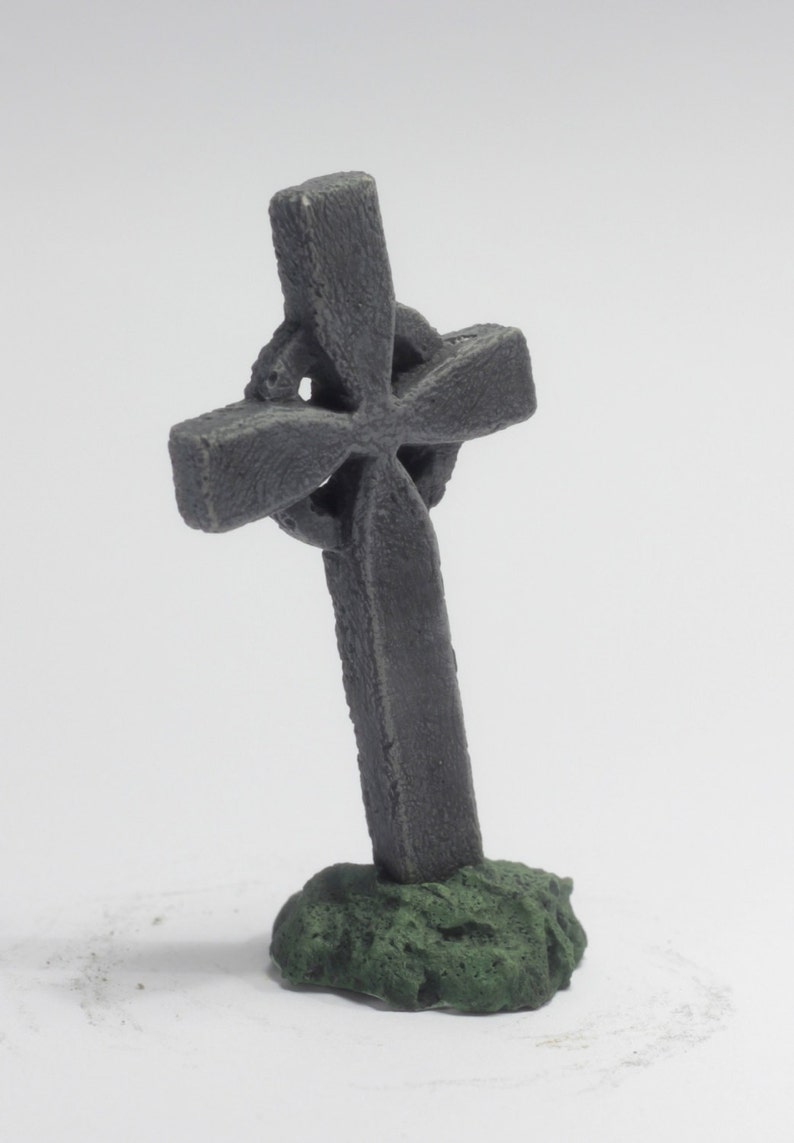 two miniature gravestones, models simple cross and gothic cross image 1