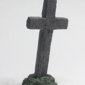 two miniature gravestones, models simple cross and gothic cross image 2