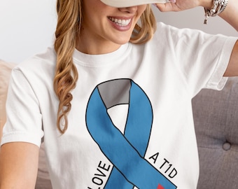 Diabetes Awareness T-Shirt: Blue Ribbon Support Tee