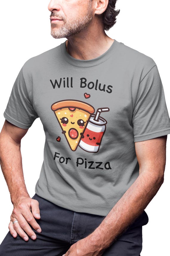 Camiseta para diabetes tipo 1, con insulina y pepperoni, 
