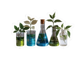 Diabetes Insulin Vial Sticker, Botanical Lab Insulin Vial, Type 1 Diabetes, Medical, T1D Warrior, Plant Lover, Beakers and Plants, Insulin