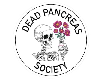 Dead Pankreas Gesellschaft Aufkleber | Niedlicher Skelett Aufkleber für Typ-1-Diabetes, Laptop, Wasserflasche, Bewusstseinsbewusstsein, Geschenke, Diabetiker