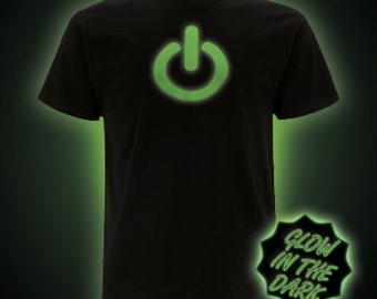 Glow in the dark t-shirt. Power button (Unisex Classic Fit)