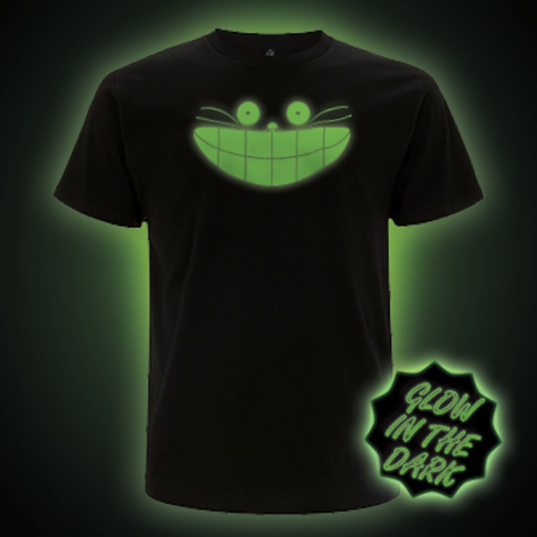 ★AWESOMEUS★ SMILING CAT PIGMENT TSHIRT 2COLOR Glow in the Dark T-shirt. Smiling Cat (unisex Classic Fit