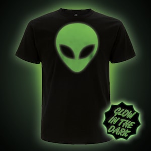 Glow in the dark T-Shirt. Alien Kopf (Unisex Classic Fit)