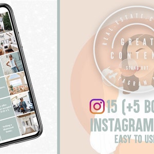 REAL ESTATE CONTENT, 15 (+5 Bonus) Instagram Post, for Real Estate Agents Who Want to Stand Out