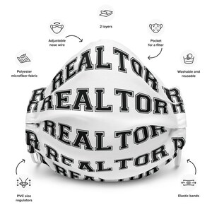 Realtor Face Mask, Real estate agent Face Mask, Fabric Face Mask, Designer Face Mask, Face Mask, Realtor gift, Real estate agent gift