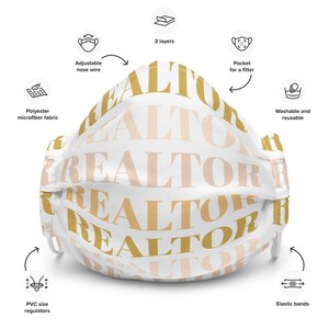 Realtor Face Mask, Real estate agent Face Mask, Fabric Face Mask, Designer Face Mask, Face Mask, Realtor gift, Real estate agent gift