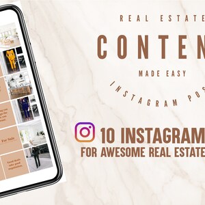 REAL ESTATE MARKETING C O N T E N T - 10 Instagram Post, for Real Estate Agents Who Want to Stand Out