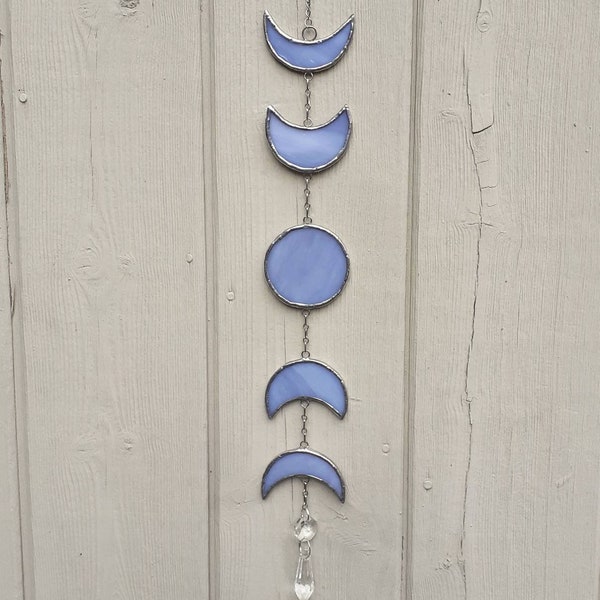 Moon Phase Wall Hanging. Luna Phases Wall Decor. Stained Glass Moon. Moon Home Decor. Luna Cycle. Moon Cycle. Celestial Decor. Wicca.