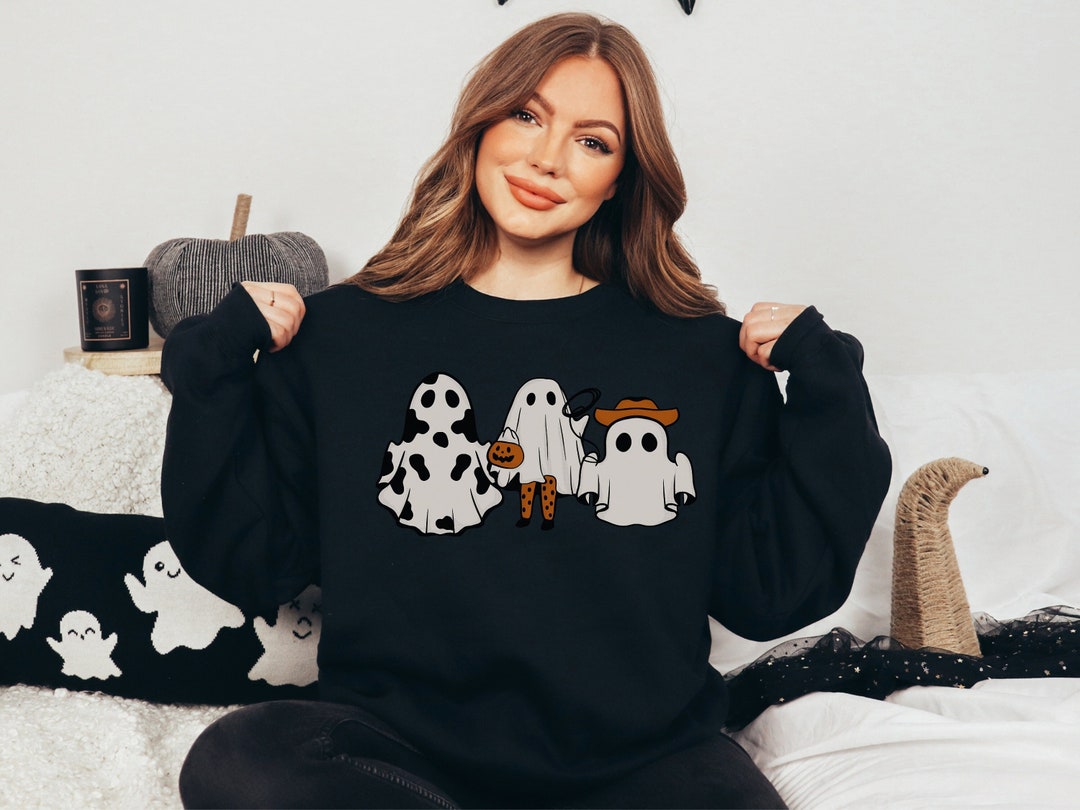 Halloween Sweaters Women's Ghost Costume Trio Halloween Etsy