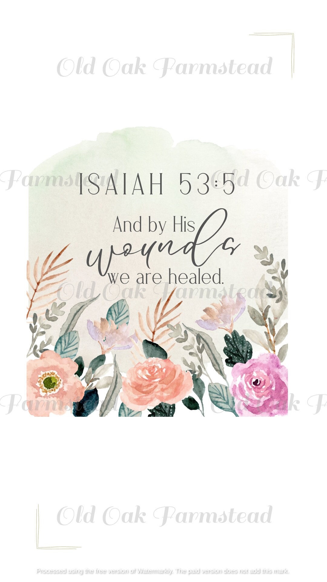 Bible Scripture Digital Art Isaiah 53:5 by His Wounds We Are Healed - Etsy