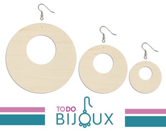 To Do Bijoux (3 sizes avail.) - Forme di legno grezze per orecchini, fornitura di sagome in legno per pendenti.