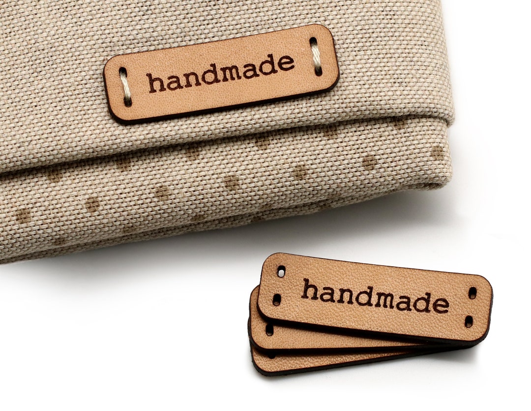 30pcs Leather labels for knitting personalized logo brand Handmade