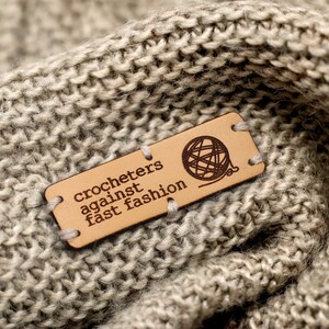 Leather Labels "Crocheters Against Fast Fashion" - Exclusive engraved genuine italian leather tags