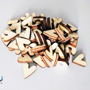 Cuori di legno per decorazioni - 50 pz | Heart A | Tessere mosaico