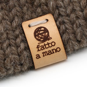 Handmade Leather Labels L "fatto a mano" - Exclusive engraved genuine italian leather tags