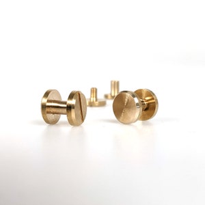 Wkręty mosiężne, rozmiar 10 x 6 mm - Nity stalowe Chicago - Nity wkręcane w kolorze antycznego brązu