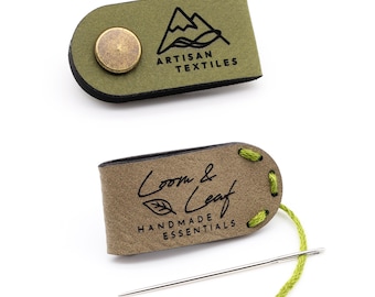 Custom PU Faux Leather Labels – Personalized Sewing Tags with text, logo or icon – Craft labels for bags, hats, handmade accessories