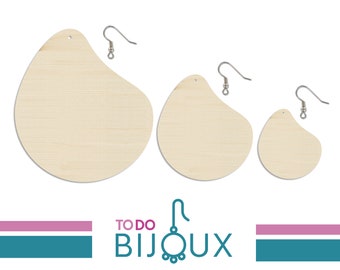 To Do Bijoux (3 sizes avail.) - Wooden earrings blanks, pendant wooden shapes supply.