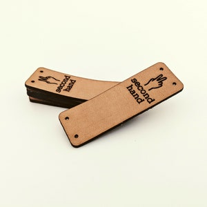 Second hand Refurbished - Folding Handmade Etichetta cuoio A1 - Exclusive engraved genuine italian leather tags