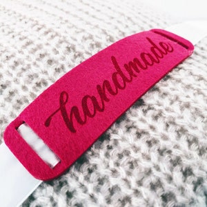 Handmade Felt Labels A1 Big Size 10 pcs Exclusive felt tags for satin ribbon, hang tags for packaging image 2