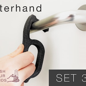 Eterhand (3x SET) Ferramenta ergonômica - Abridor de porta sem contato - Pressione o botão do chaveiro - Gancho para evitar contato com germes