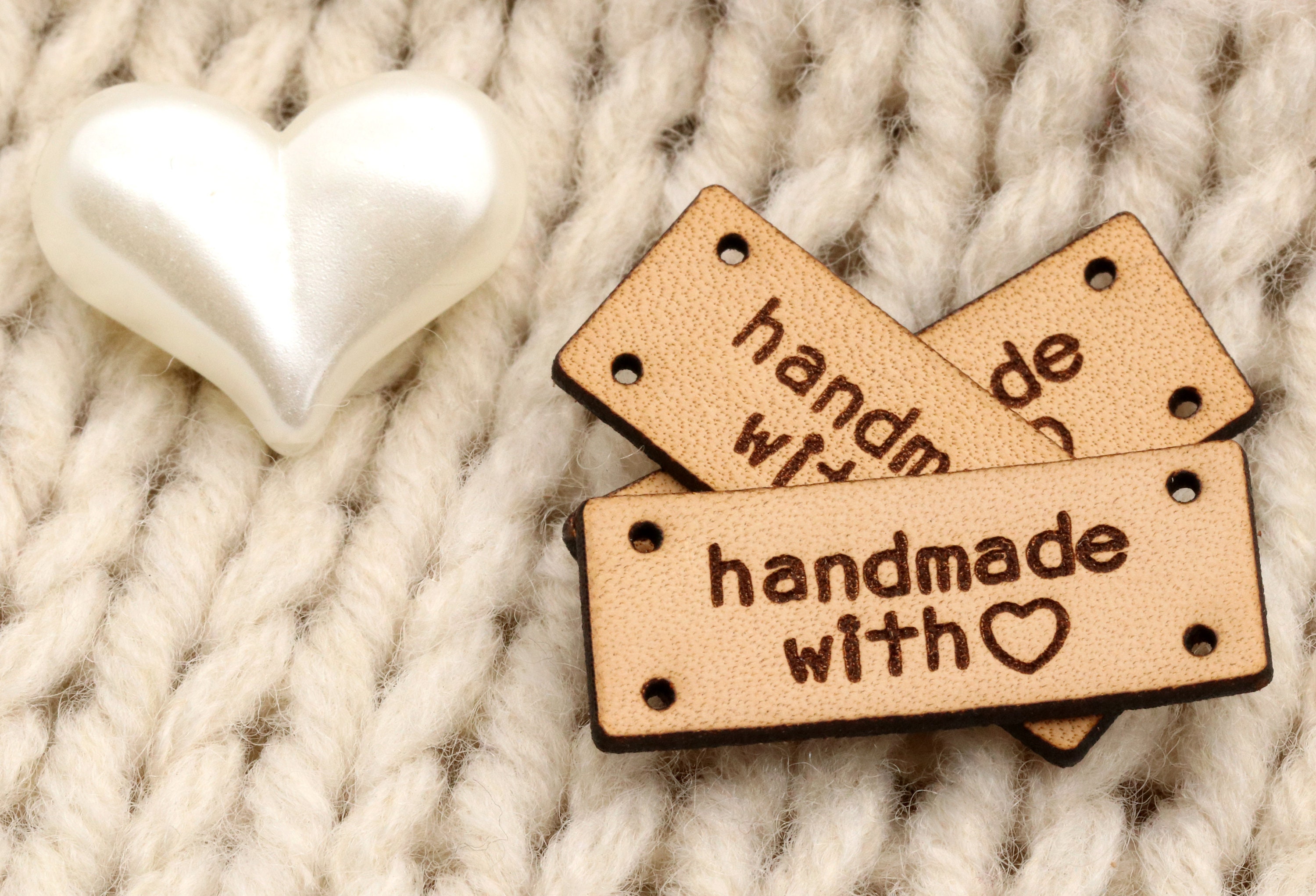  Lusofie 30pcs Leather Labels Handmade with Love