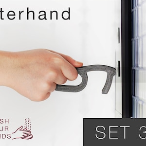 Eterhand (3x SET) Ferramenta ergonômica - Abridor de porta sem contato - Pressione o botão do chaveiro - Gancho para evitar contato com germes