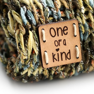 Flat Leather Label Pack - "One of a kind" - HMU - Customizable Genuine italian crochet labels and sewing tags