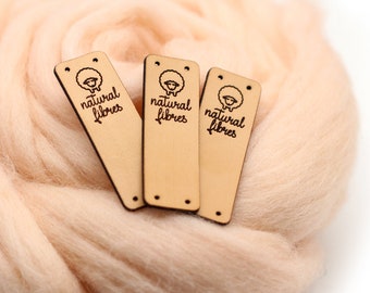 Natural fibres Leather Labels B Sheep - Exclusive engraved genuine italian leather tags