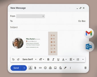 Email signature canva template, gmail email signature, modern email signature, outlook email signature