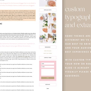 Responsive blogger theme, feminine pink blogger template, vintage theme, blogger design Belle Parker image 6