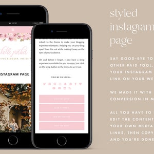 Responsive blogger theme, feminine pink blogger template, vintage theme, blogger design Belle Parker 画像 9