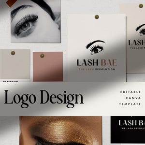 Lash Logo Designs,Designer Lash Logo,Aesthetic,Business Logo,Beauty Salon Logo,Lash Tech Esthetician,Lash Boutique Logo, Canva Template